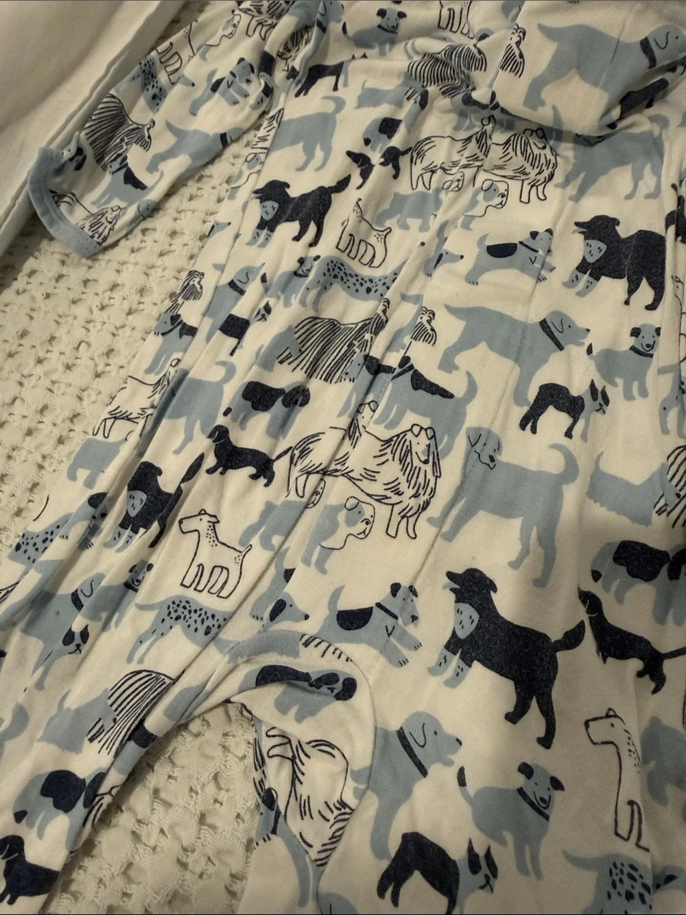 Magnetic Me Navy and Light Blue Animal Print Footed One-Piece